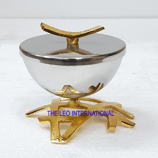 Подставка для цветов металлическая литая золотистая белая матовая чаша высокого качества 4x4x7 дюймов горелка Mabkhara благовония уголь уд