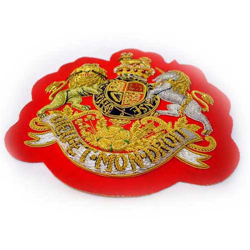 Wholesale Top Quality Stylish Hand Made Embroidery Bullion Wire Badges/patches/crests/brooch/insignia in Bulk