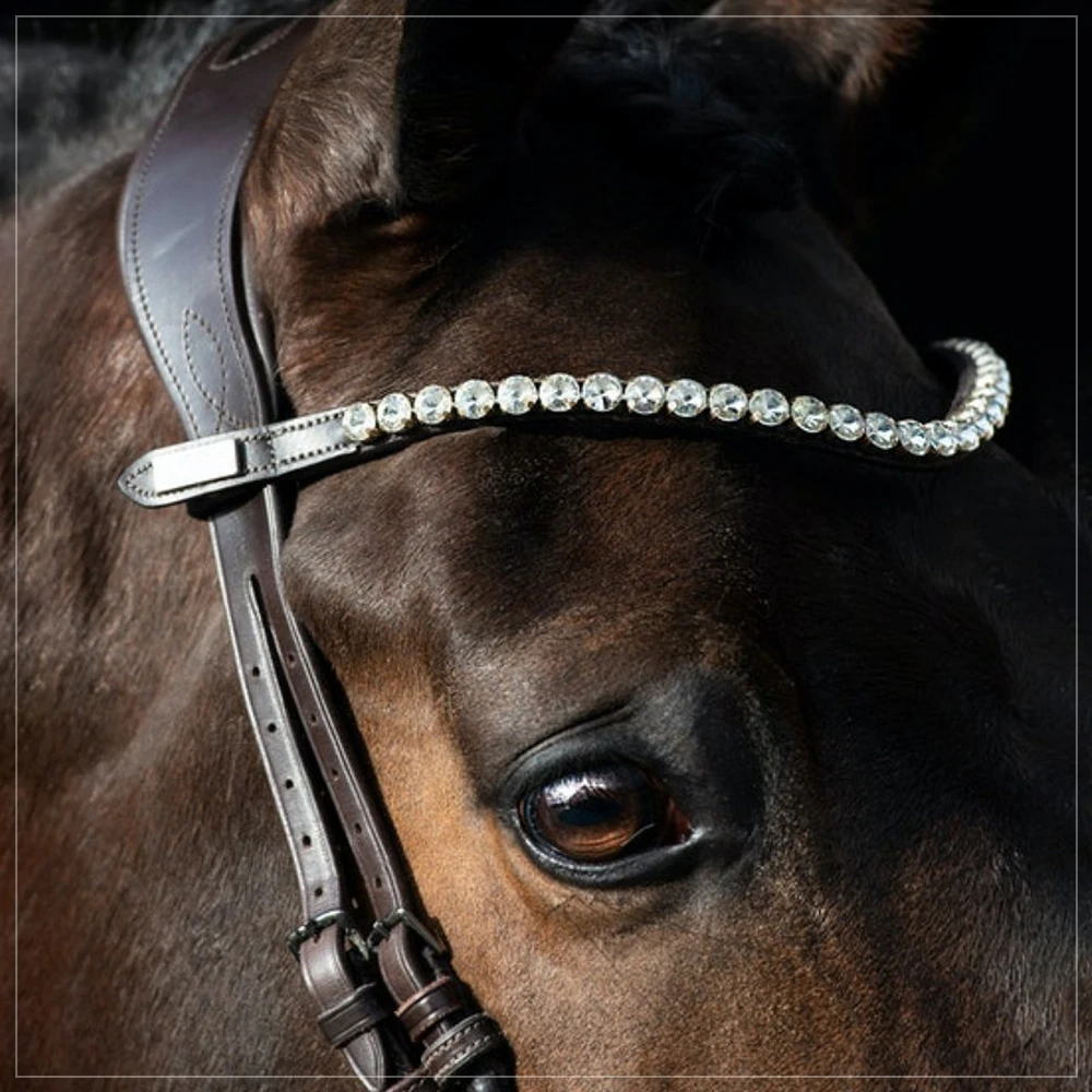 Handmade Genuine Leather Horse Browbands With Baby Pink Crystal Studded Buy At Wholesale Price