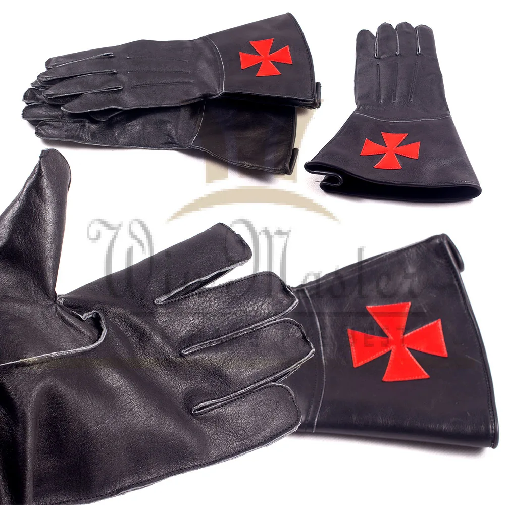 Перчатки Masonic Knight Templar черные перчатки мягкие кожаные