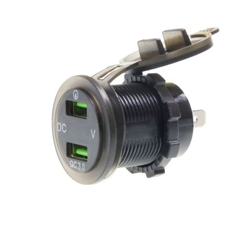 Custom Bulk Factory Dc 12v 24v Dual USB Port Qc3.0 Car Charger Socket Outlet USB -c in-Car Chargers