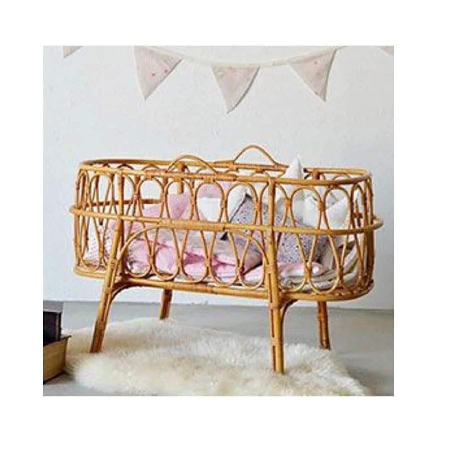 
Natural Eco Friendly Rattan Baby Crib For Baby Sleeping With Top Grade Quality From Vietnam 
