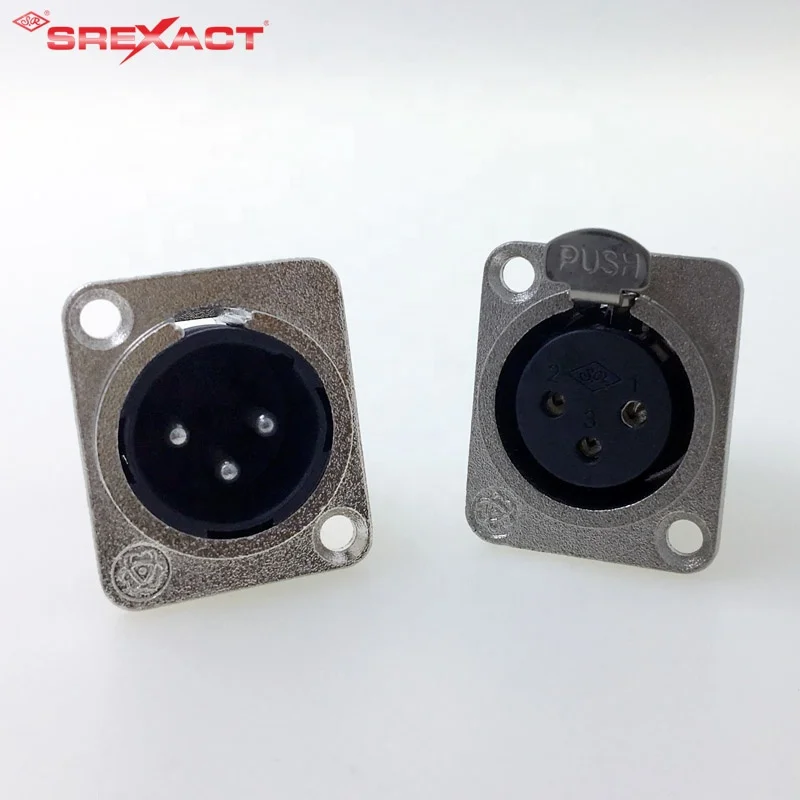 professional audio 3pin female chassis connector xlr panel