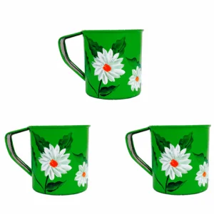 Latest design hand painted tea mugs Floral Hand painted Stainless Steel Enamel Mugs and cups from Kashmir, India