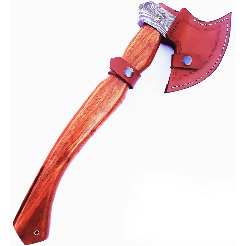 Топор Ручной работы из дамасской стали в стиле викингов, топор для кемпинга, высококачественный Тактический топор с кожаным чехлом AX-28
