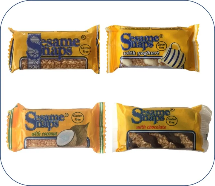 Snacks Bar Gluten Free Sesame Snaps Vegan Food Seeds Cracker Bar in Different Flavours
