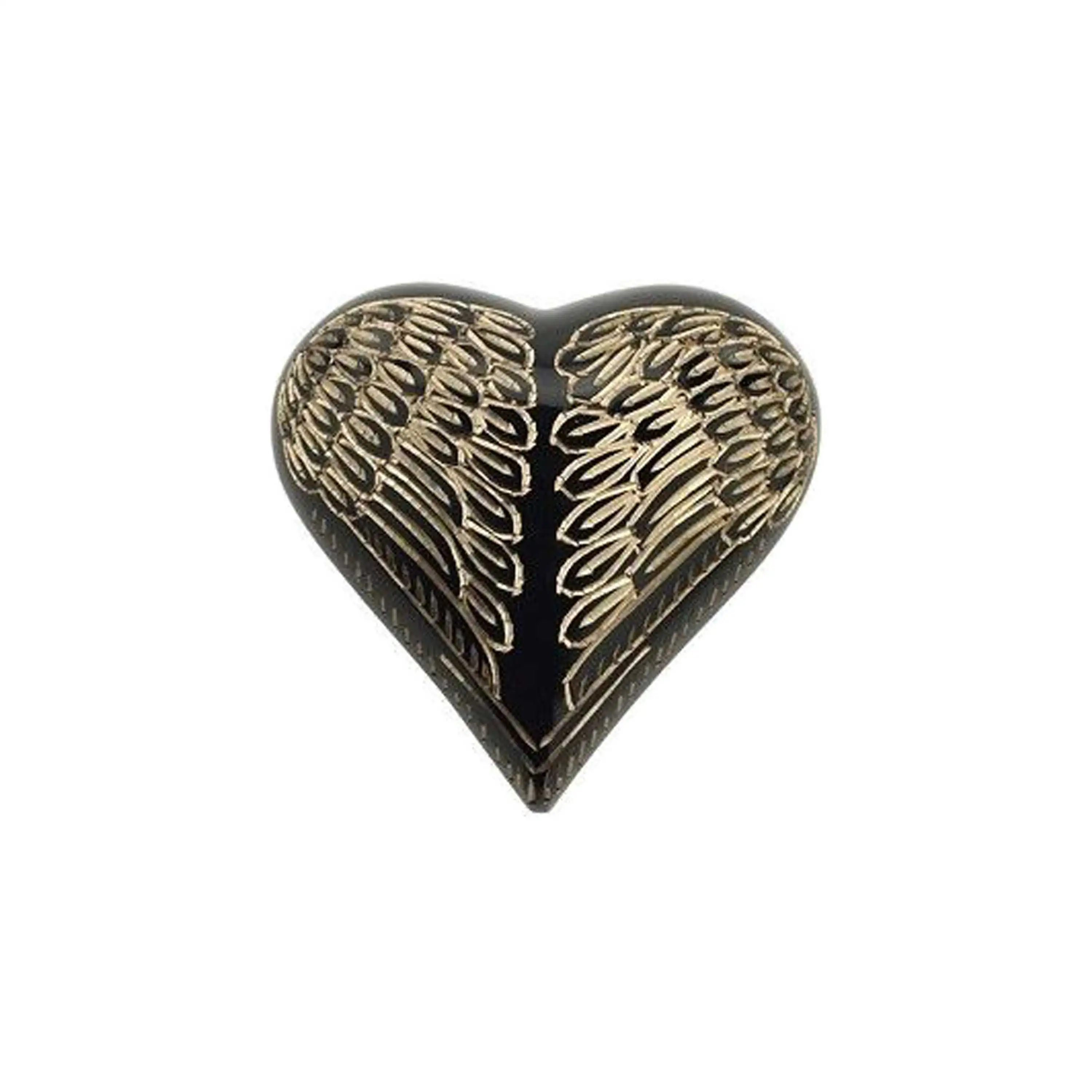 Black Color Coated Paw Engraved Heart Shape Keepsake Amazon Best Seller Animal Urn Beautiful Cremation Urn For Pet Ashes Handcra