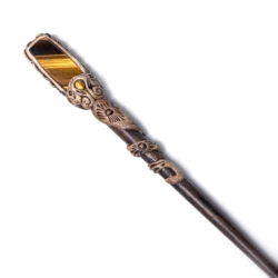 Tiger Eye Crystal Hair Jewelry Accessories Acetate Chopstick Vintage Hair Stick Women Girls Long Hair Stick