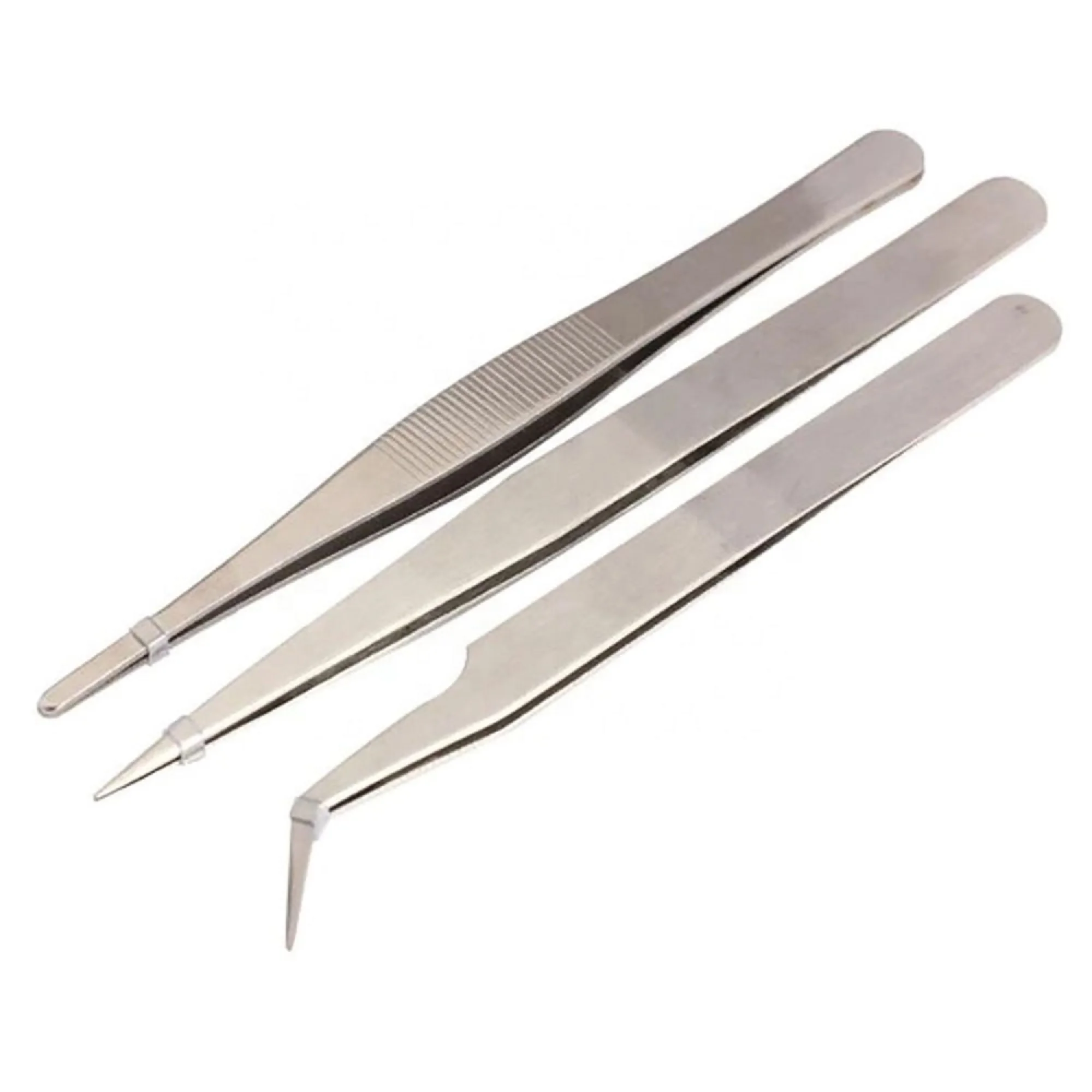 Portable Stainless Steel Eyebrow Tweezers Anti-static Eyelash Tweezers Watch Repairing Tools Dental Tweezer Tool