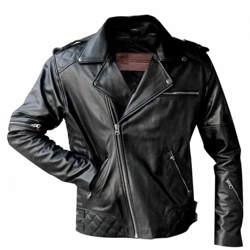 Black Goat Biker Leather Jacket
