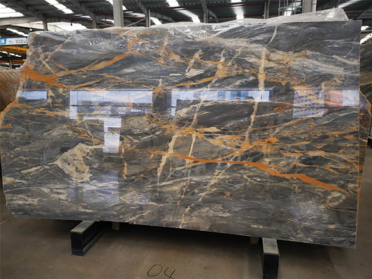 High Quality Polished Italy Pascal Grey Marble Fior Di Pesco Blue Marble Slab For Interior Decor