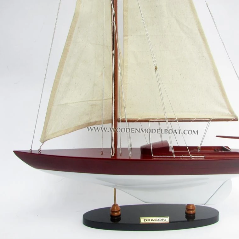 DRAGON PAINTED WOODEN MODEL BOAT_ WOODEN HANDICRAFT MODEL WHOLESALE WITH DISCOUNT