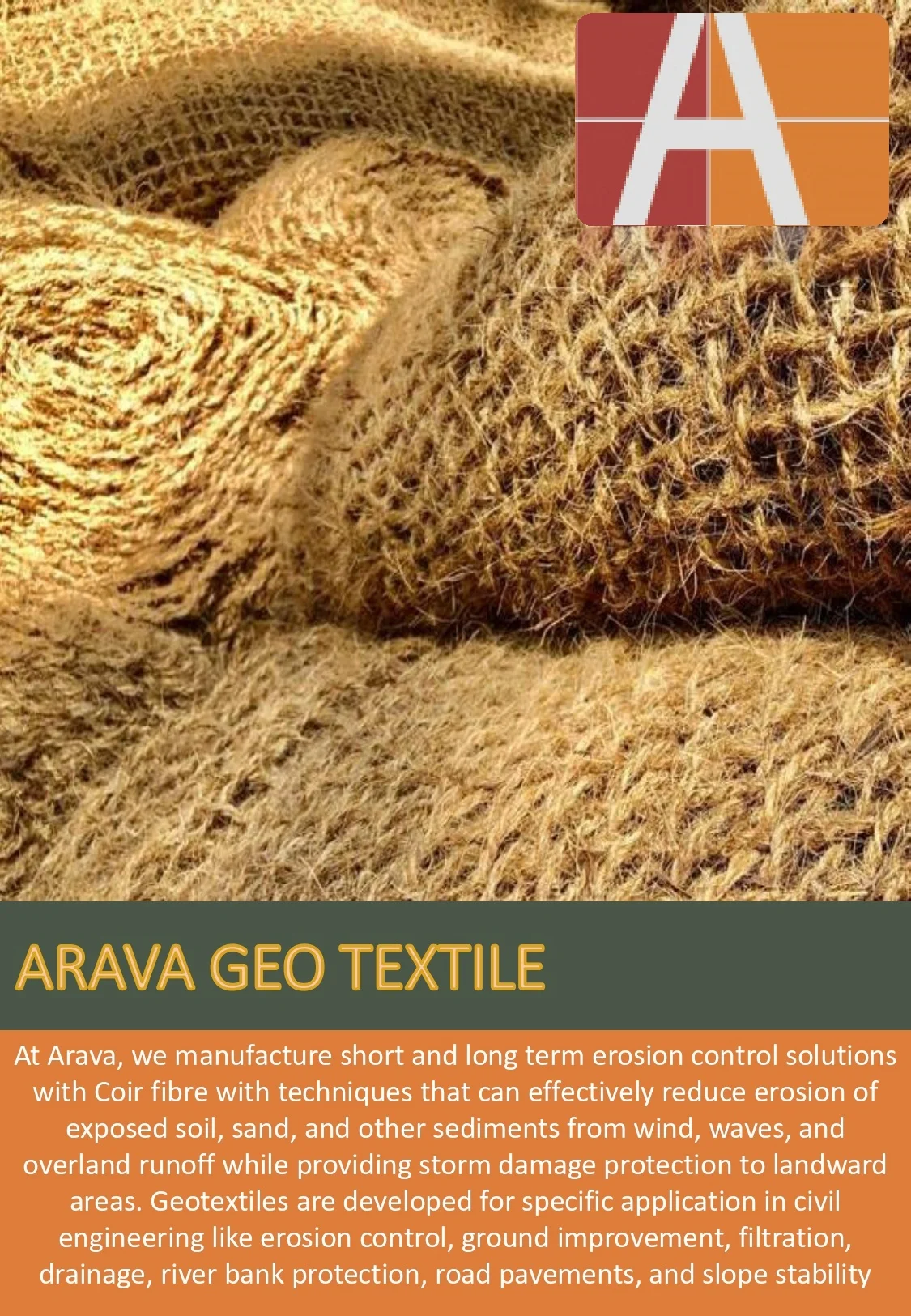 Bio Degradable Erosion control mats at offendable  Price