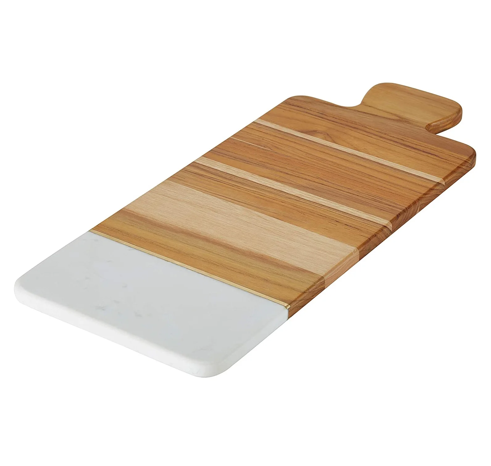 Wood and Marble Stone Combination Cutting Board Kitchen Food Chopping Blocks Wooden Serving Cheese Hole Handle
