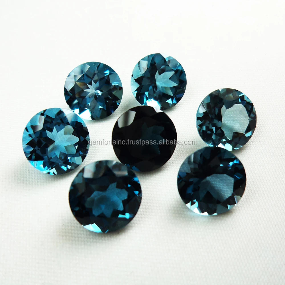 Topaz Round Faceted Gemstone London Swiss Blue Topaz Multi Color Natural Loose Gemstone Customized Best Price Blue Topaz Stone