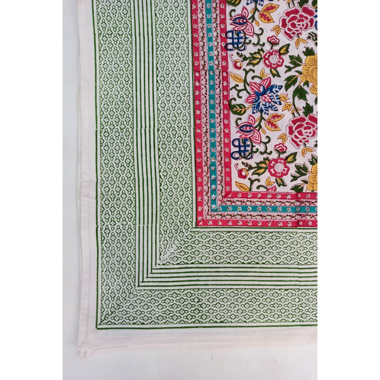 B2B Hot Selling 2021 New Design 100% Cotton Table Covers sets with Napkins Floral Print Hand Block Printed Table Cloths