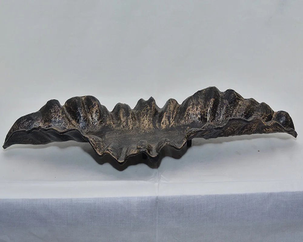 Лидер продаж 2022 античный декоративный поднос для листьев Amazon с черным бронзовым порошковым покрытием в форме лодки