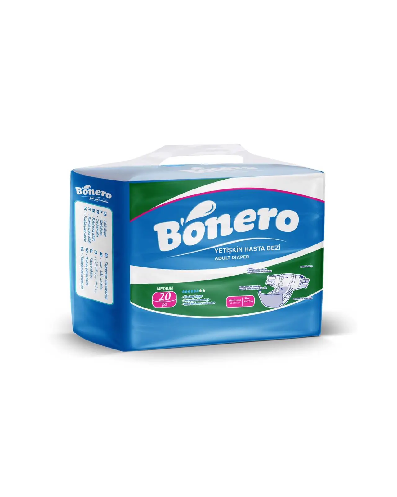 Adult Diapers 20 Pcs/Pack Medium Disposable diapers Adult Nappies Manufacturer From Turkey Hygiene Products