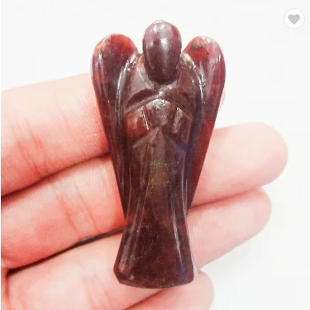 Natural Garnet Hand Carved Crystal Angel For Sale High Quality Gemstone Angel For Sale