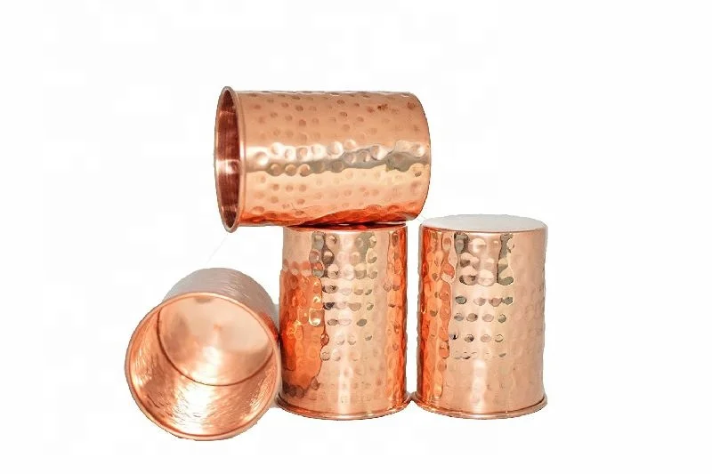 Wholesale Eco Friendly Made with 100% copper tumbler from India for drinking water juice cocktail for party