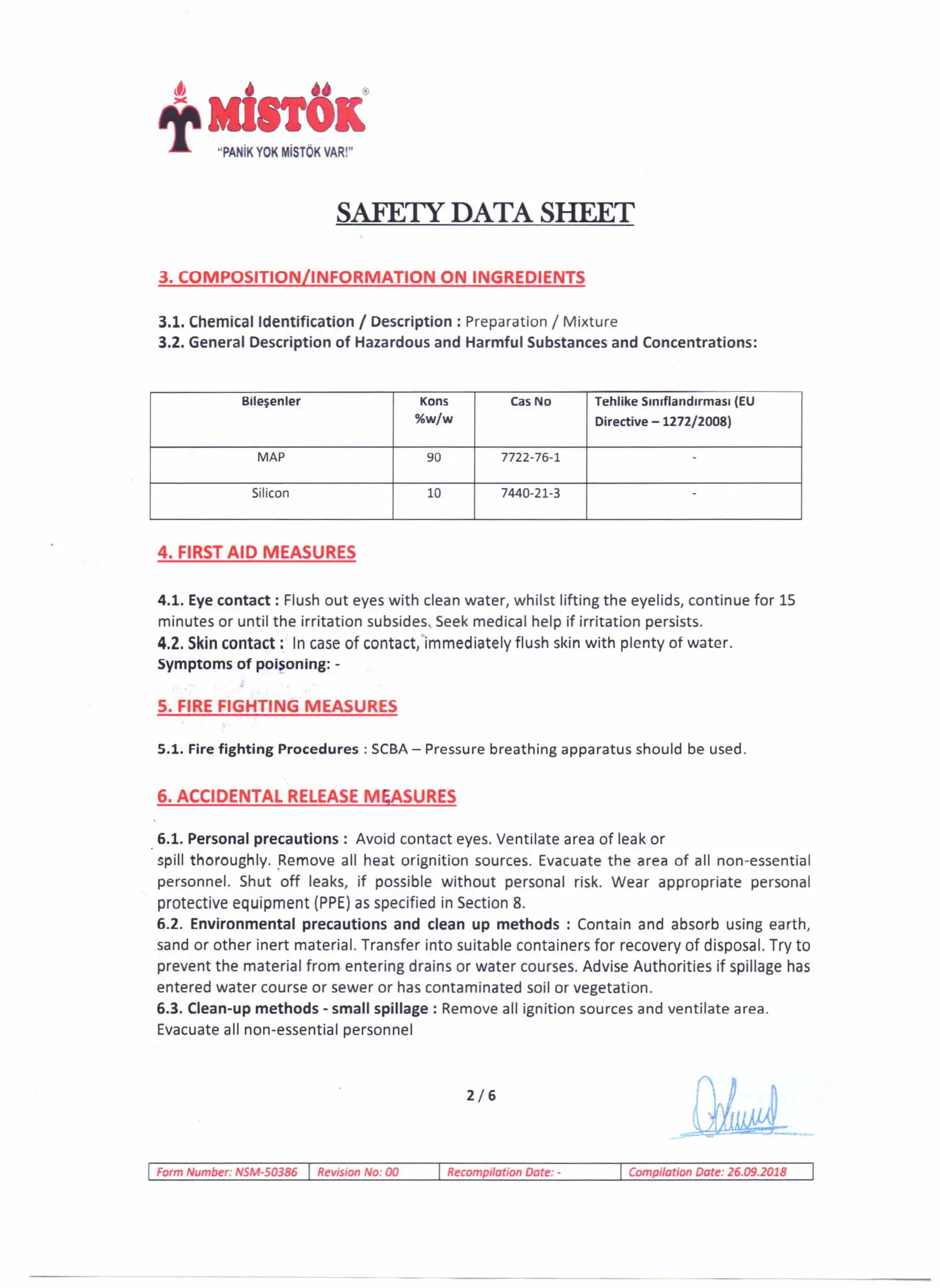 
MSDS 1st quality MAP B-01/B-02 ABC %90 %40 Dry Chemical Powder Fire Extinguisher Firefighting Equipment 