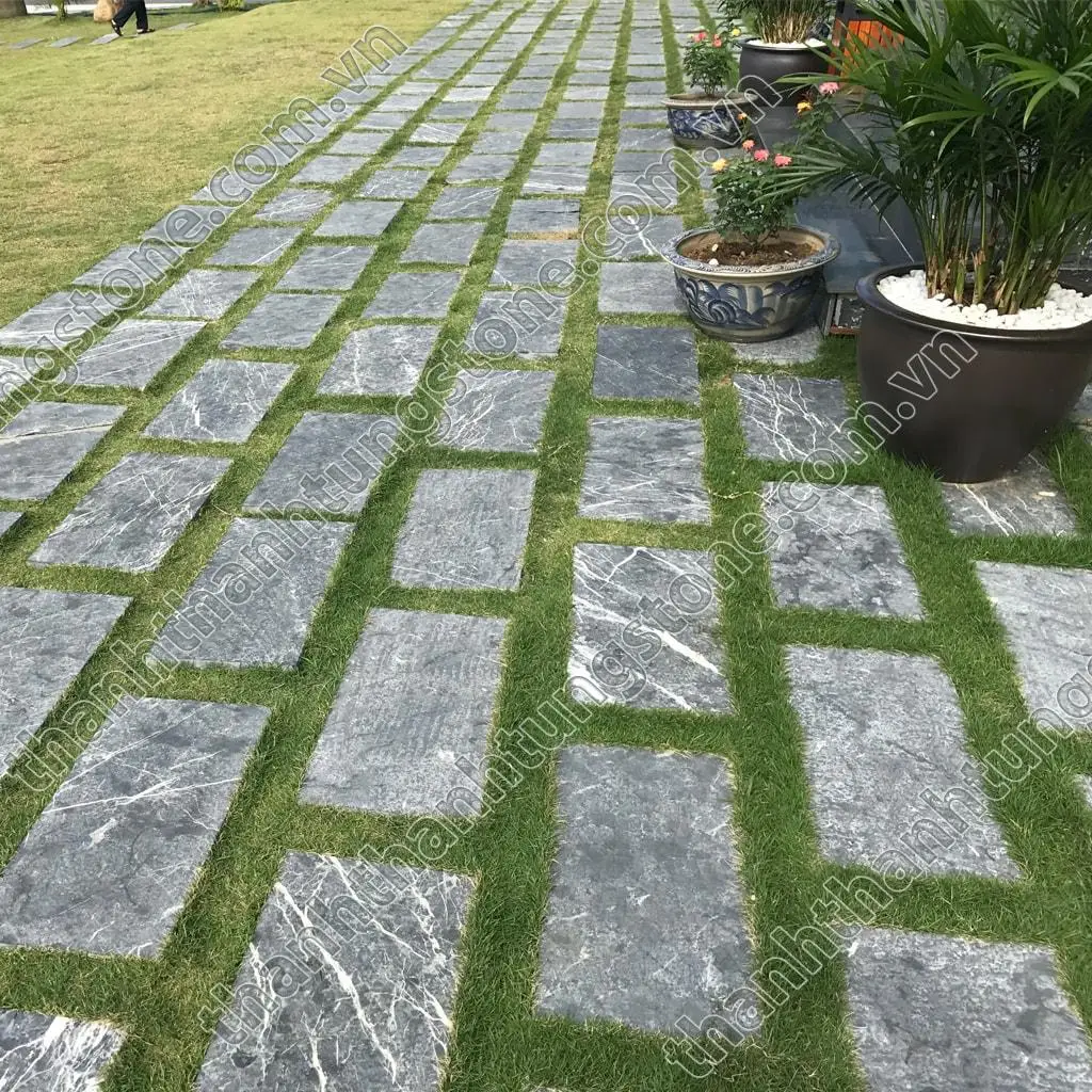 Vietnam Natural Bluestone Construction Tile Floors Paver Garden Factory Own Quarry Granite Grey Tumbled Limestone Marble Tiles