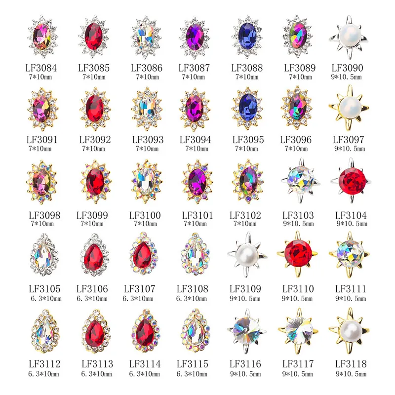 Metal Magic Color K9 Special-shaped Diamond Nail Decoration Alloy Nail Rhinestones Charms