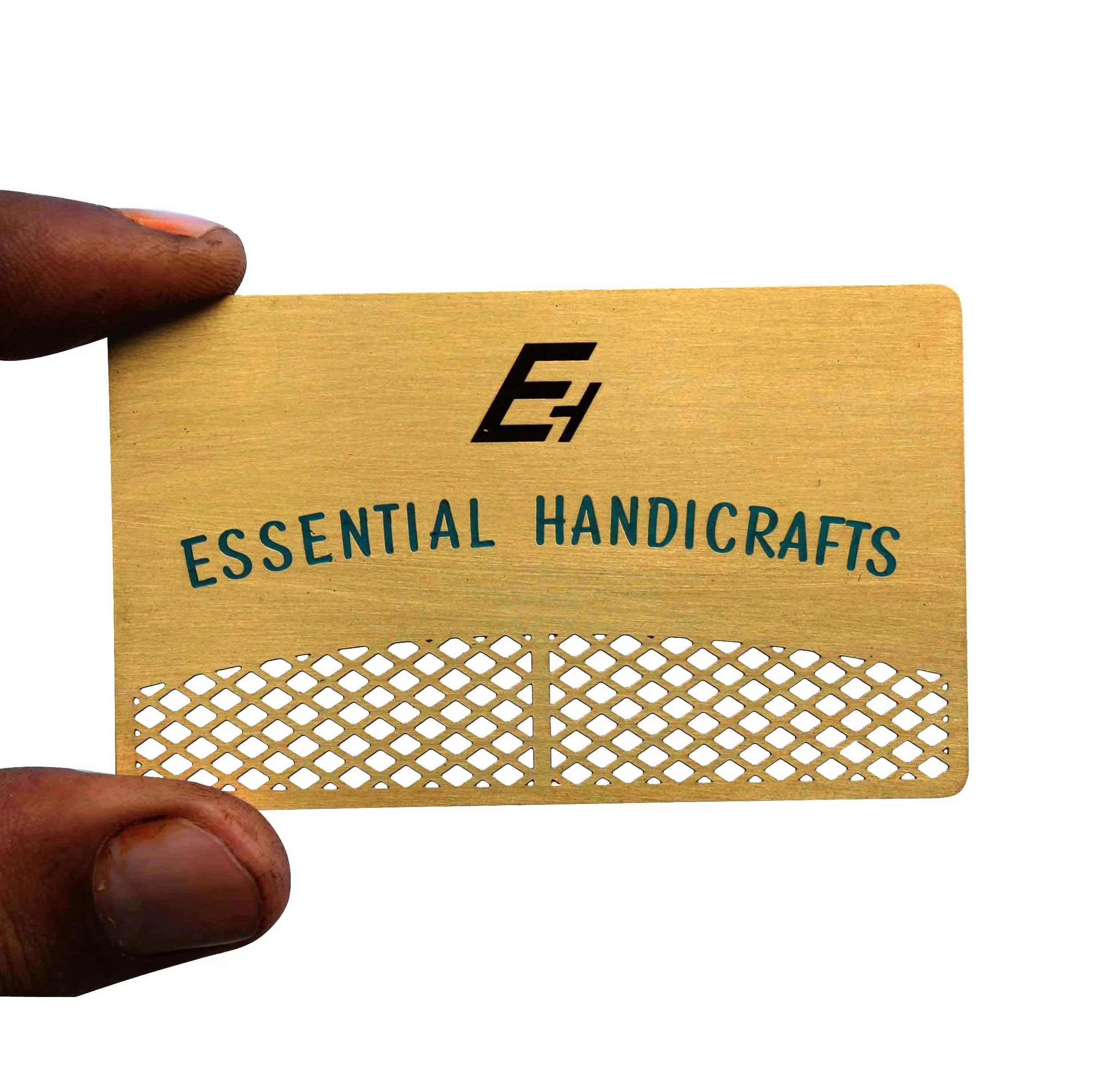Hand Color Filled Metal Business Card Inlay work Gold finishing metal business cards business cards with logo