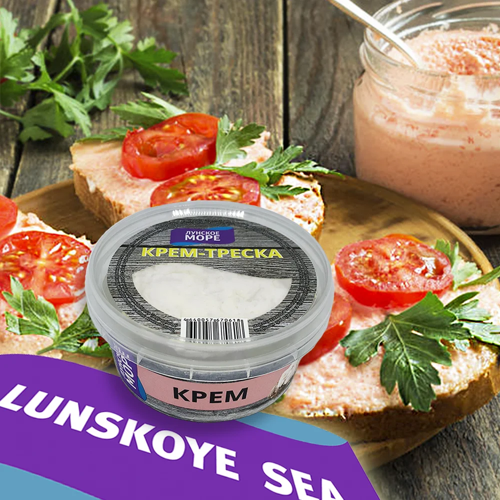 Lunskoe морские морепродукты, рыба, Снэк, крем трески 180 г