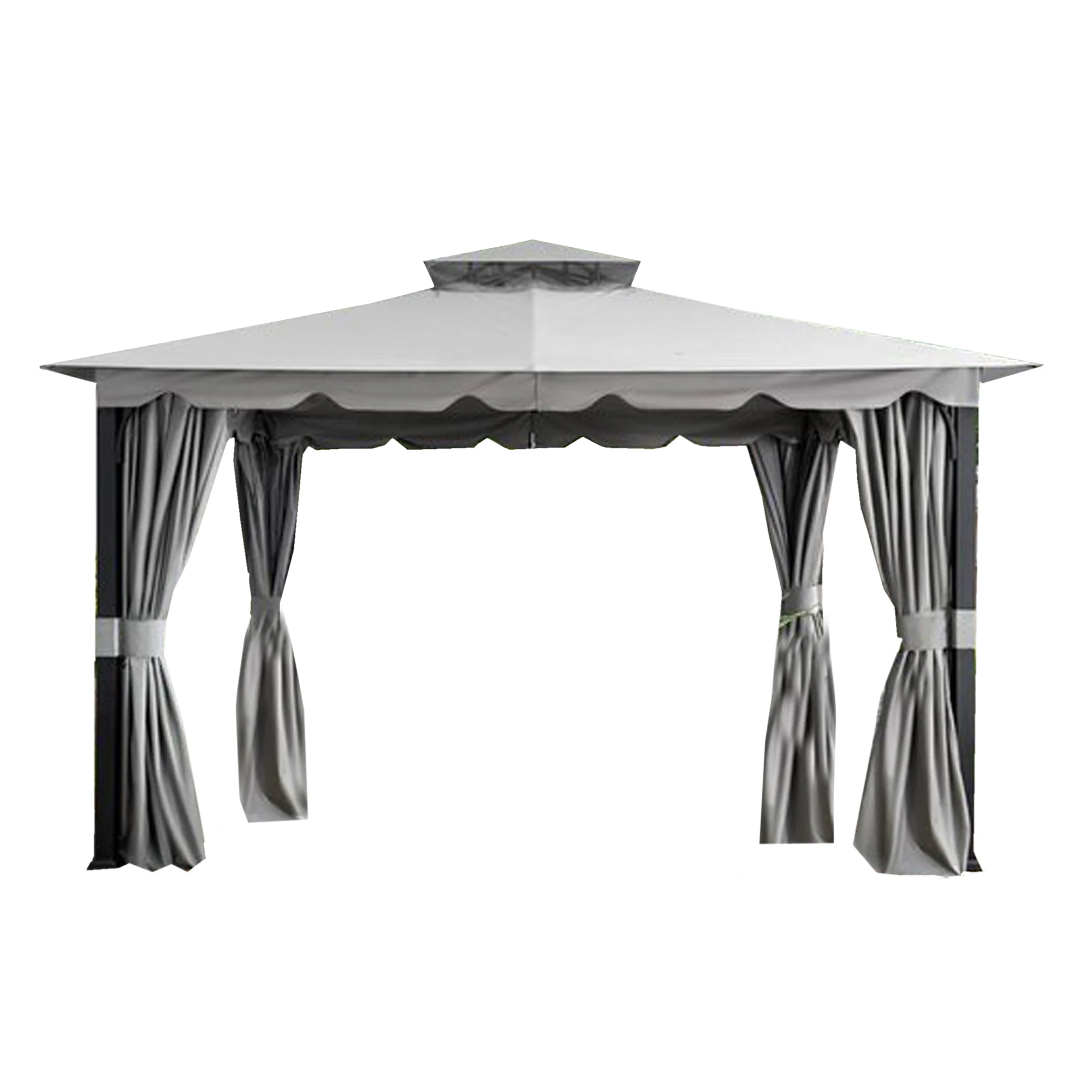 hot sale patio gazebo pavilion good quality aluminium  frame  rattan patio gazebo tents with sun shade canopy and curtains