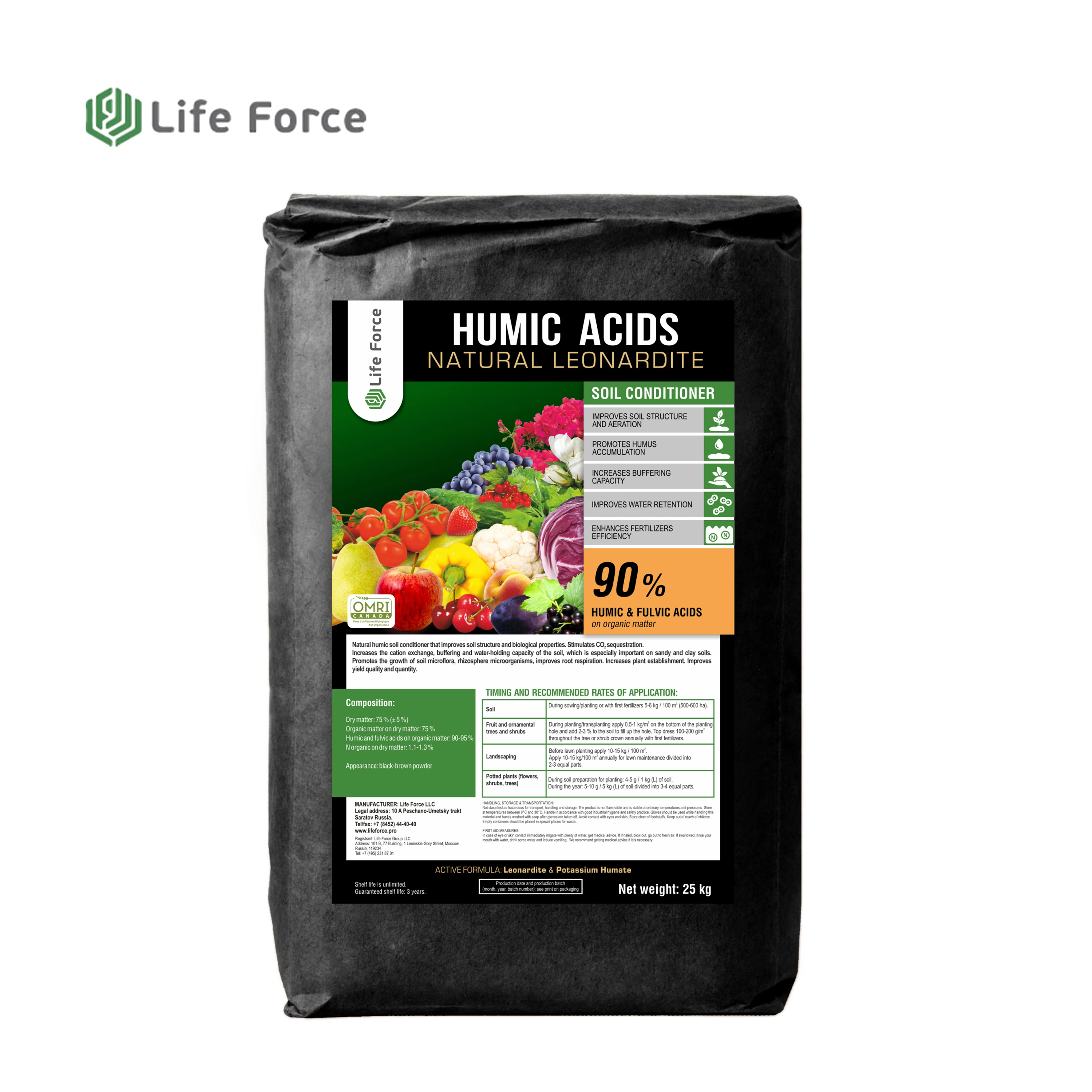 Compound Soil Conditioner & Humic Acid Powder Organic Humic Acid Fertilizer Humic Acids For Agriculture Life Force SCS 201