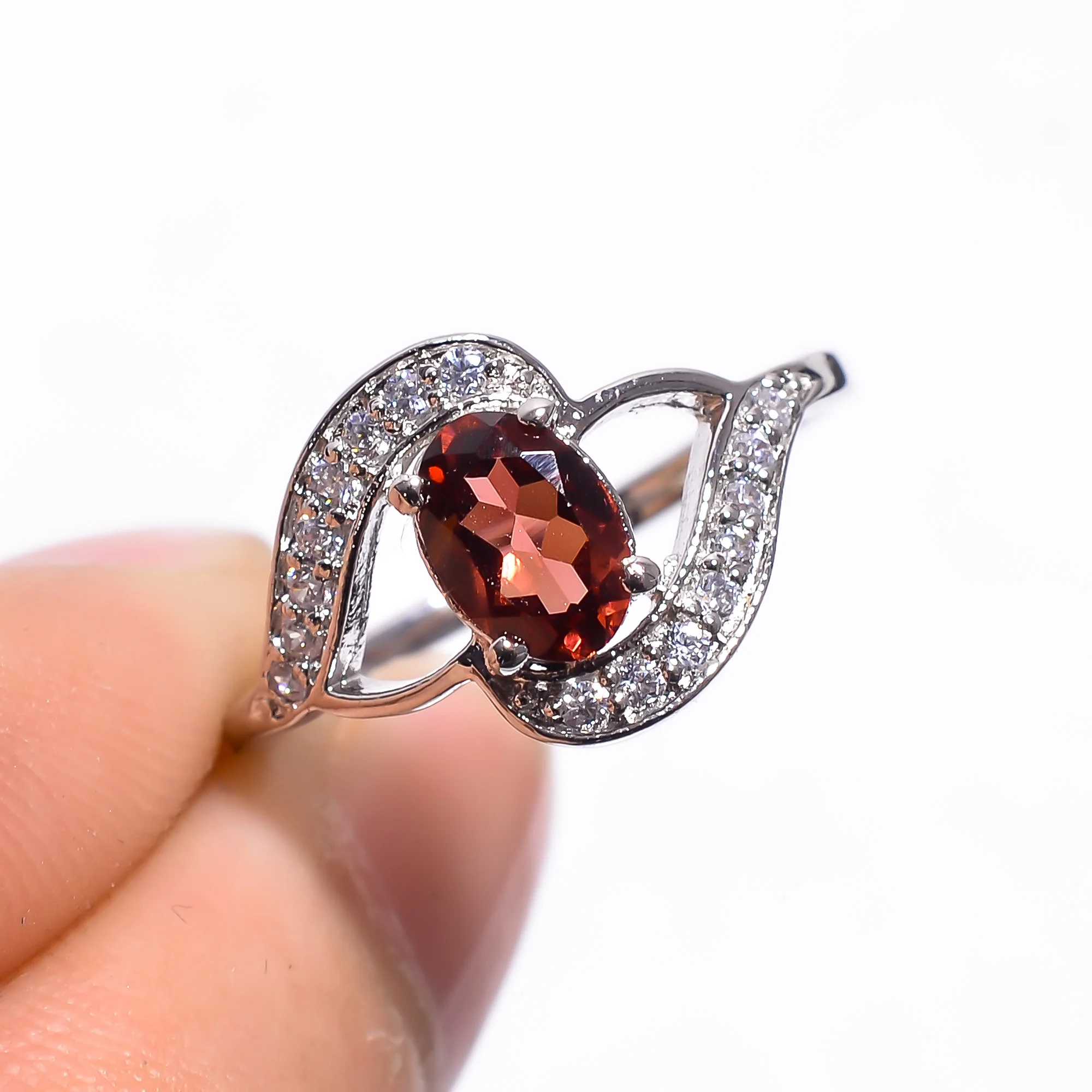 925 Sterling Silver Multiple Amethyst Moonstone Citrine Rings Marriage Jewelry For Women Size  Fashion Rings