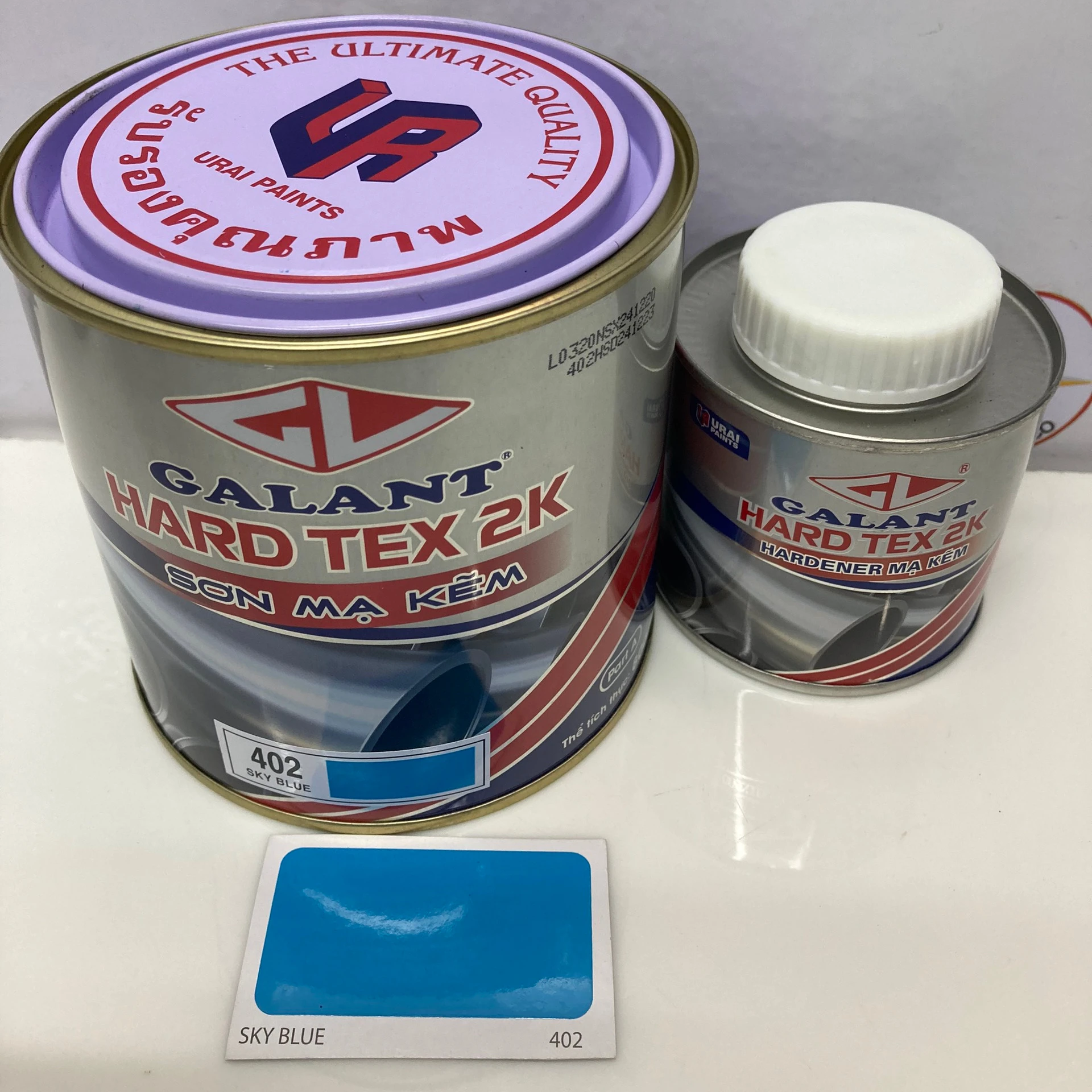 
 Небесно-голубая 402 кисть, оцинкованная стальная краска Galant Hard Tex 2k  