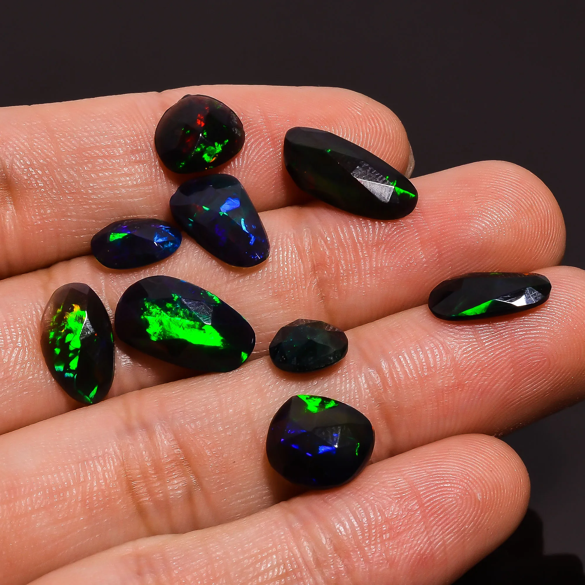 Черный Эфиопский натуральный драгоценный камень Welo черный Опал