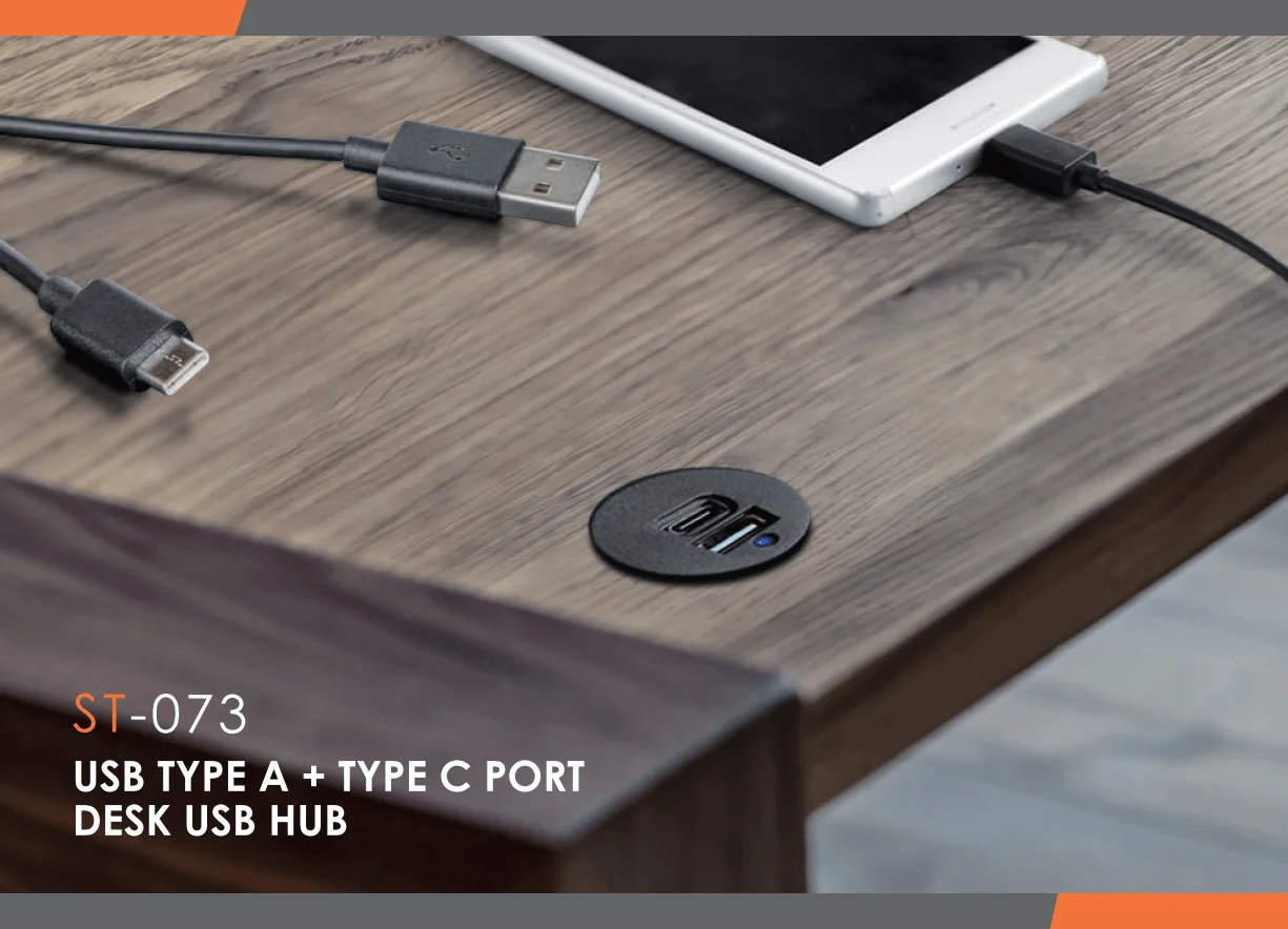 TYPE A + C furniture usb socket