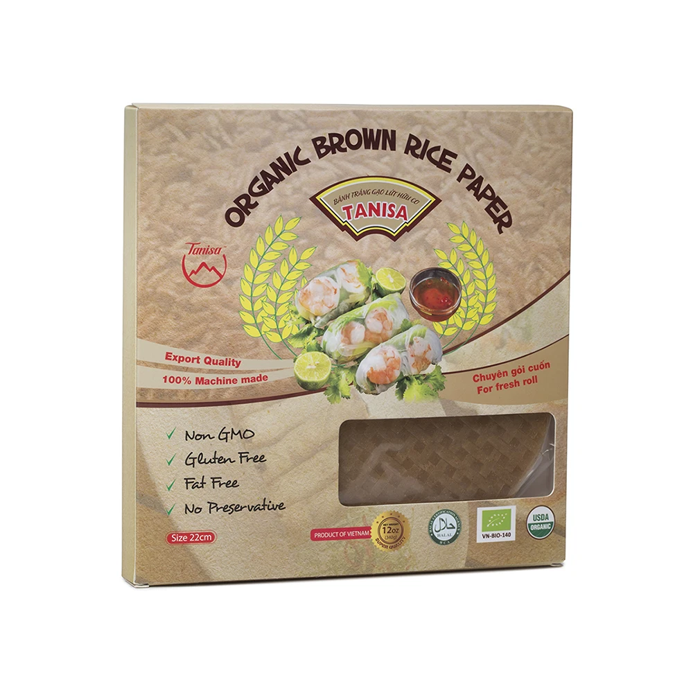 Hot Product Organic Brown Rice Paper For Fresh Rolls, Deep Fried In Vietnam With Factory Price