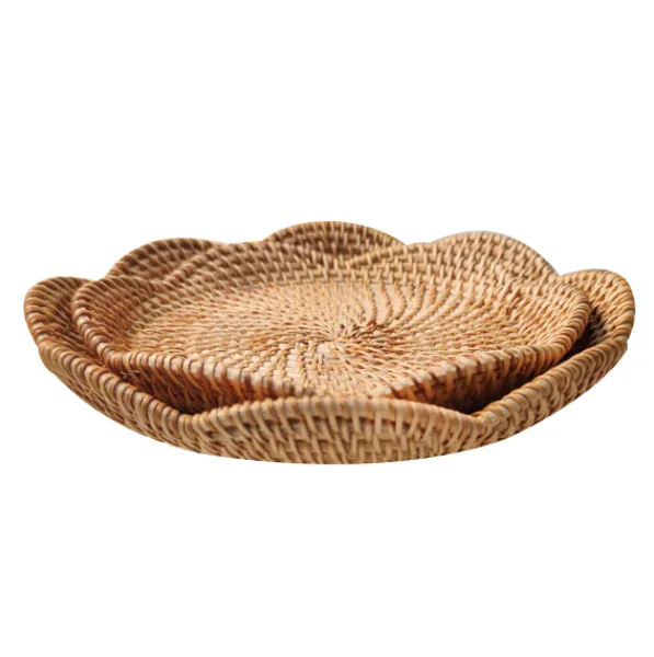 Плетеная тарелка для Catchall из ротанга журнального столика