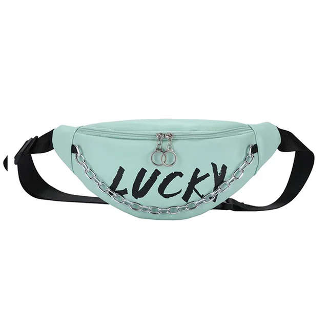 Wholesale Fashion Zipper PU Leather Woman Belt Waist Bag New Trendy Multiple-purpose Crossbody Messenger Bag With Chain For Girl