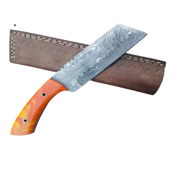 Ручной работы из дамасской стали нож для мясника материал ручки лист Микарта
