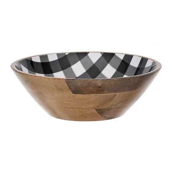 Premium Handmade Natural Mango Wood Bowls Wooden Home Decorative Table Bowl With Holes for Food