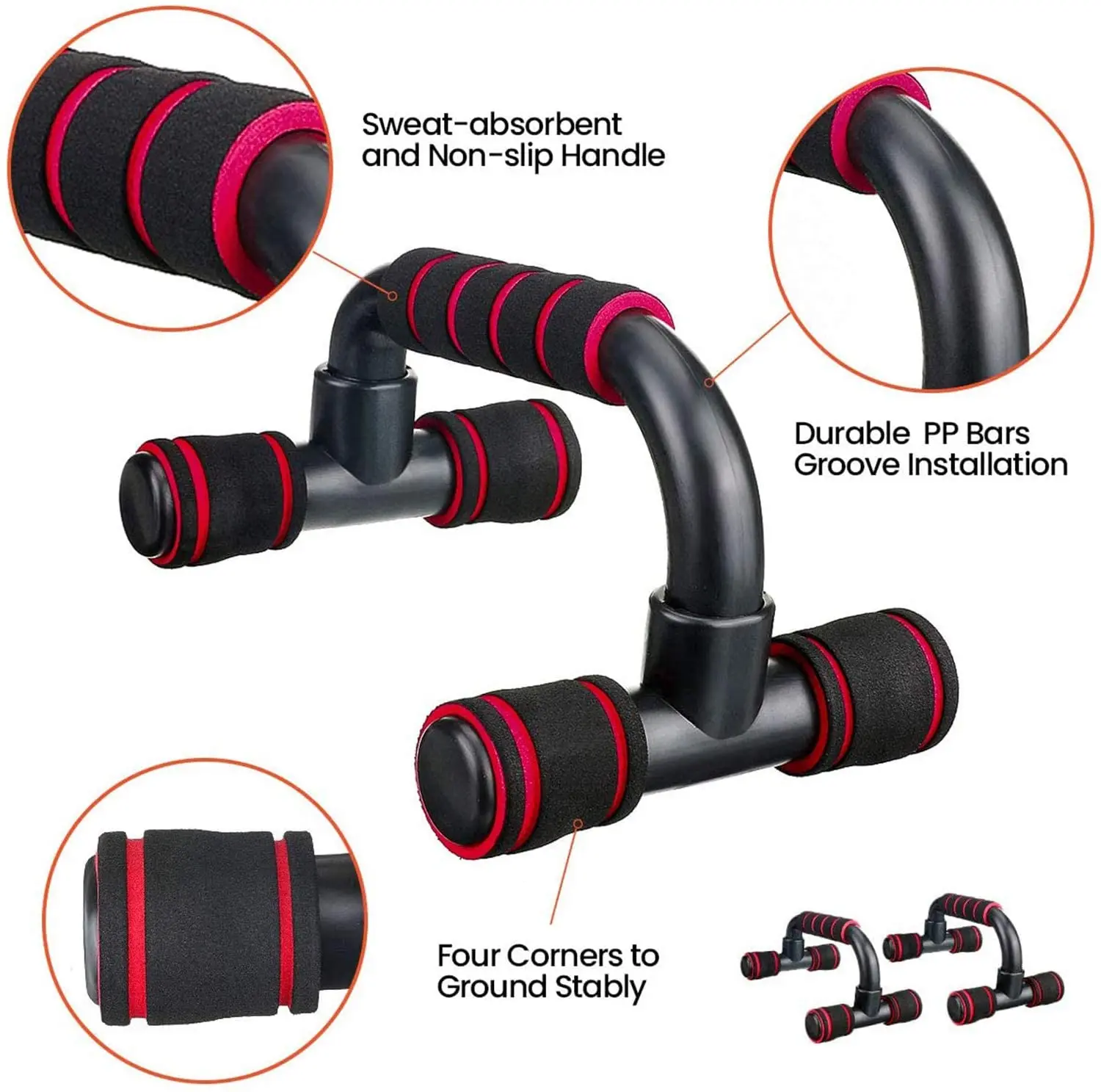 Пуш-Ап Бары тренажерный зал оборудование для фитнеса, 1 пара с приподнимающим эффектом ручки с мягкой пены сцепление и нескользящая конструкция пуш-ап бар