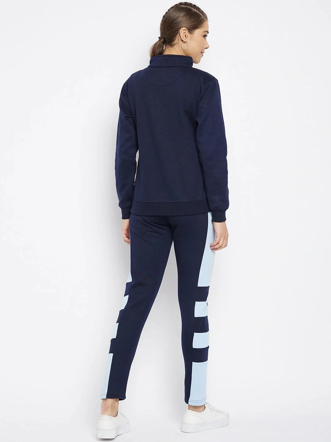 2022 Fashionable Stylish Customized High Quality Color Block Full Sleeved Out Door Winter Warm Tracksuit For Woman
