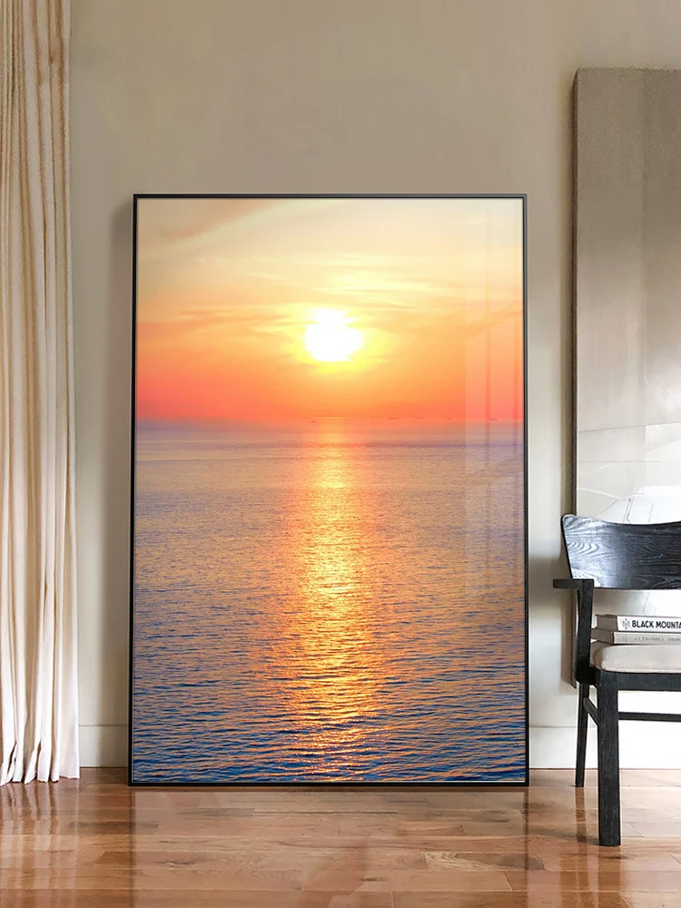 Печатная живопись синий морской Золотой закат и красивое небо комнатный Декор стены для дома 20*30 дюймов/50*75 см