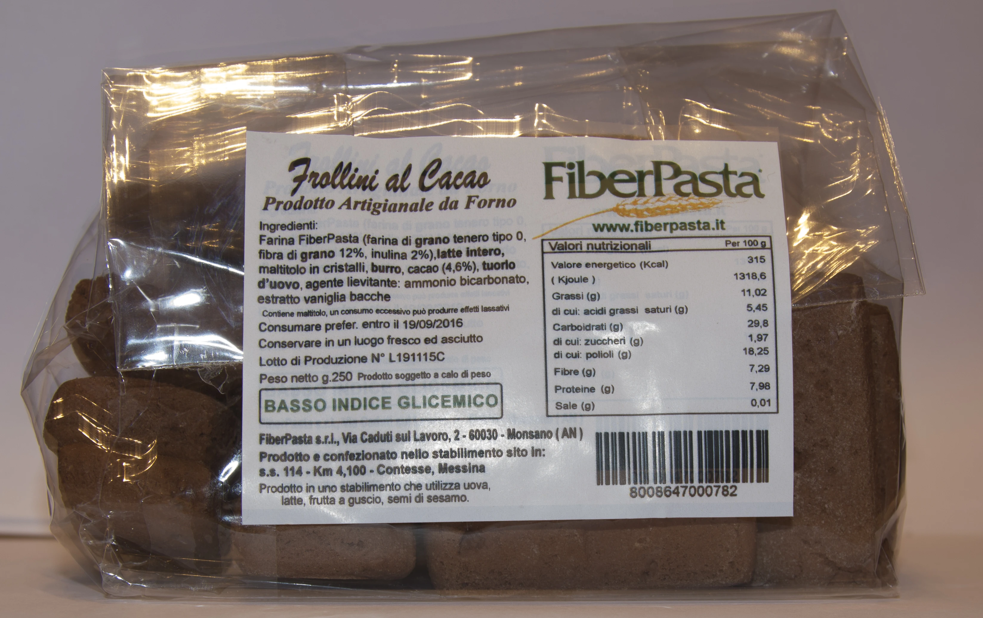 ITALIAN CACAO BISCUITS - HIGH FIBRE AND NO PALM OIL WITH LOW GLYCEMIC INDEX - PREMIUM QUALITY COOKIES