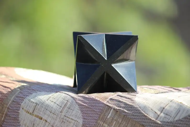 NEW BLACK TOURMALINE MERKABA STAR / LARGE BLACK AGATE MARKABA STAR / Natural crystal BLACK TOURMALINE MERKABA STAR