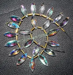 Mystic Quartz teardrop shape stone good quality stones synthetic faceted gems top drill gemstone wire wrapping gemstones polish