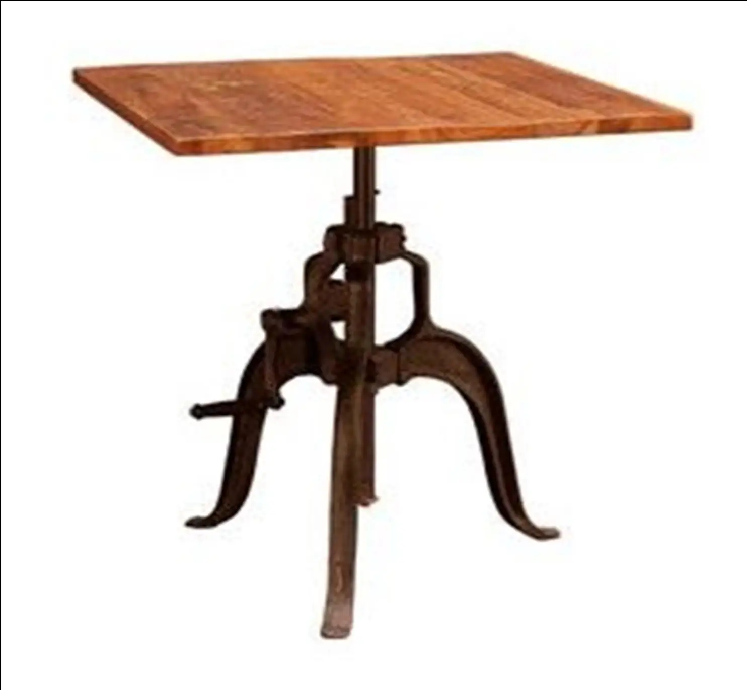 CHEAP MODERN STYLE SOLID IRON RESTAURANT TABLE SQUARE TOP CRANK HEIGHT EXTENDABLE   DINING TABLE WITH METAL LEGS
