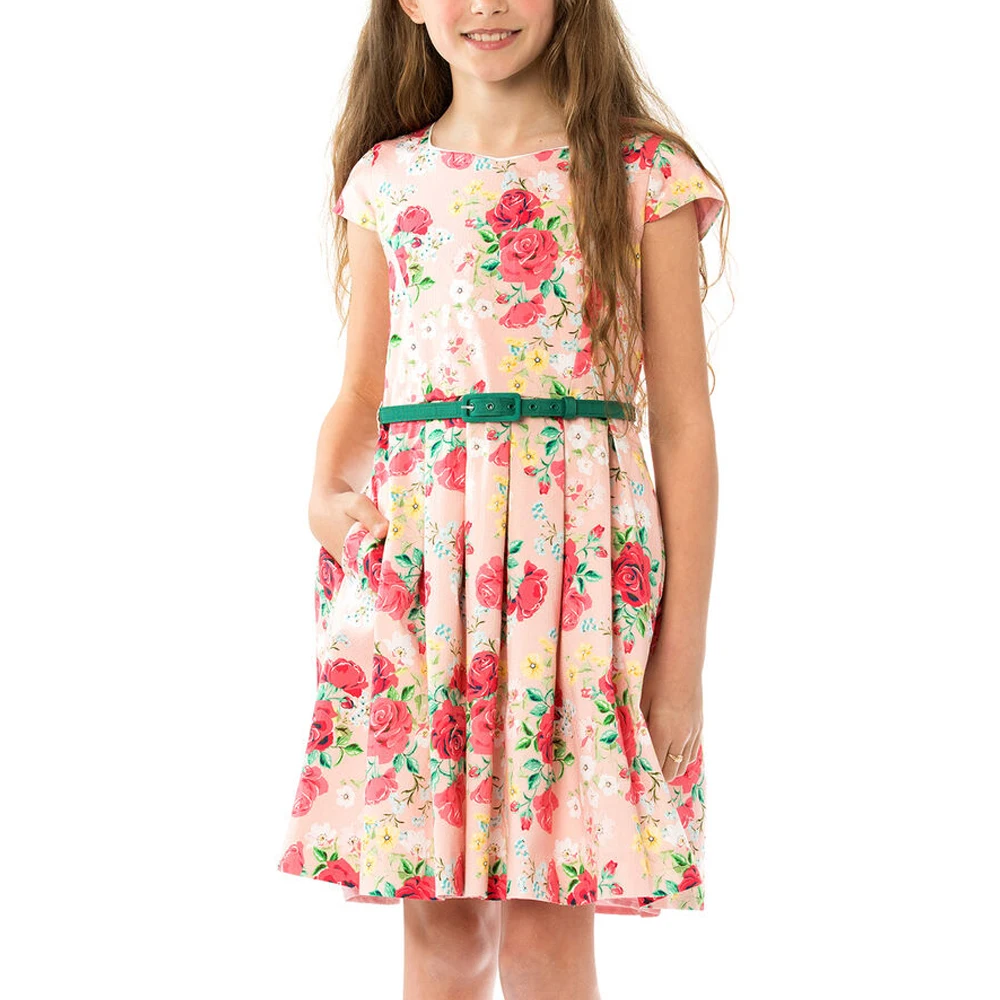 Export Oriented New Design Polyester & Cotton Best Selling Wholesale Price High Quality Girls Dresses From Bangladesh