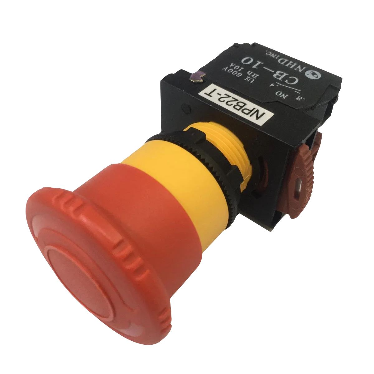 22mm Non-Illuminated Emergency Stop Push Button Twist To Release Head