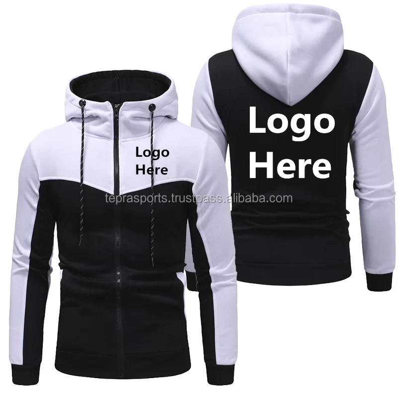 
cotton hoodie full zip up custom zipper custom high quality hoodies 